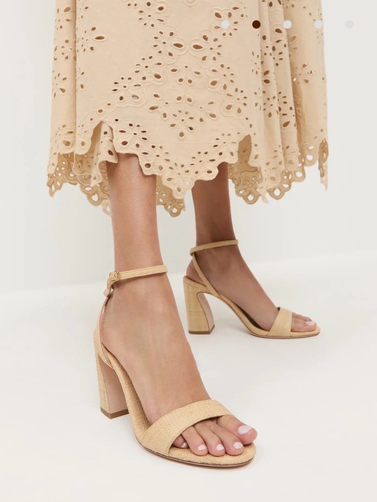 Loeffler Randall Shoes - Loeffler Randall Malia Natural Raffia Heel Sandals Size 7.5